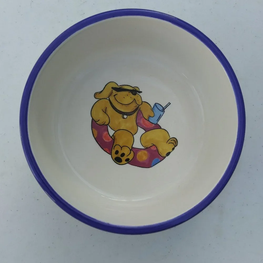 Dog Bowl Intertube Dogs Hand Painted & Crafted Dishwasher Safe Tabletops Gallery